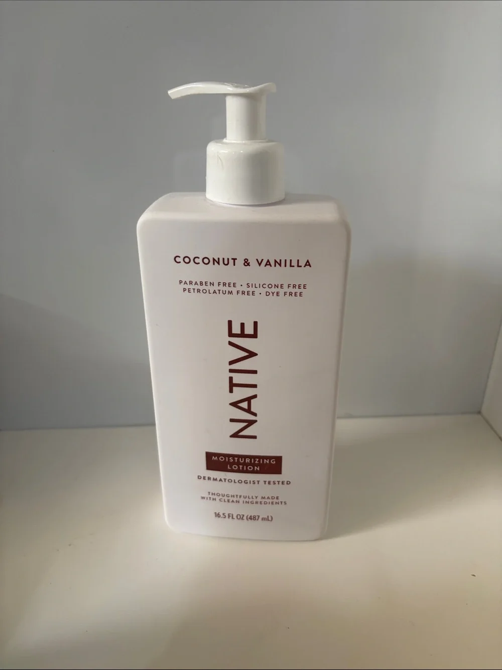 Native Moisturizing Lotion Coconut & Vanilla - White with Brown Text
